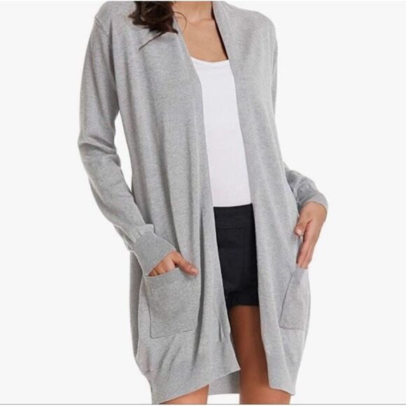 Grace Karin long grey cardigan oversized size large - Picture 1 of 7